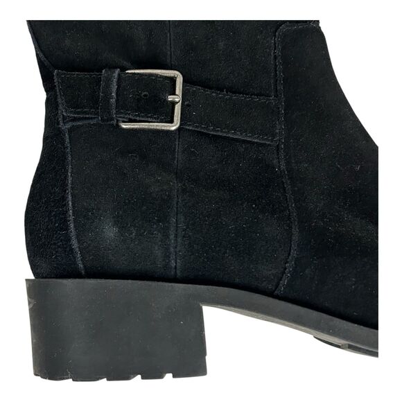 Cole Haan Putnam Tall Knee High Riding Boots Black Suede Leather Waterproof 10B - Picture 7 of 15